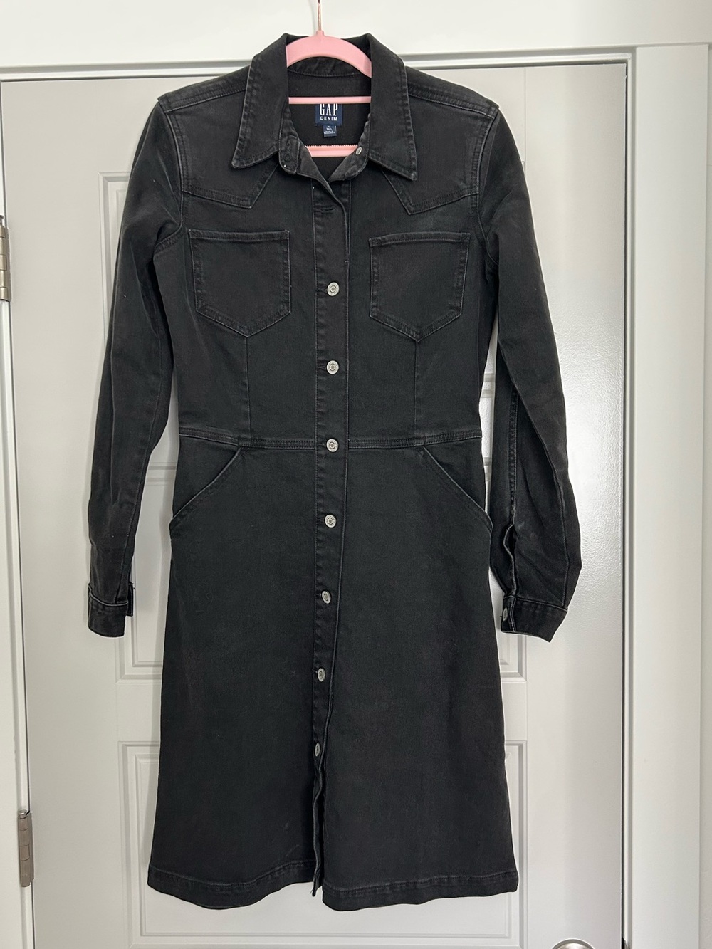 GAP Black Western Denim Dress 4 Tall
